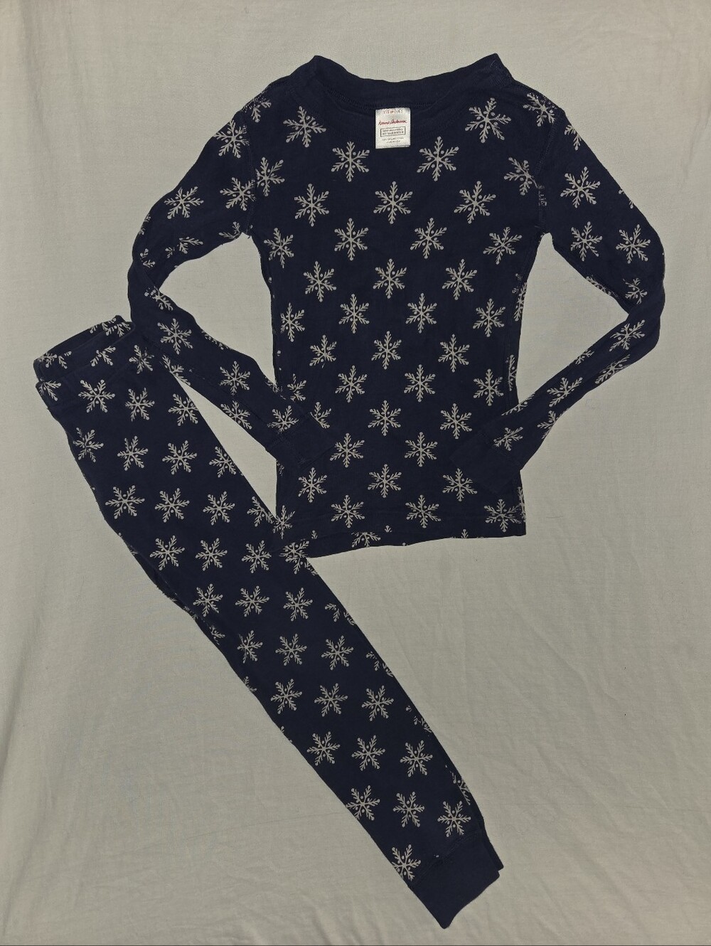 Hanna Andersson Blue White Snowflake Pajamas 110/5